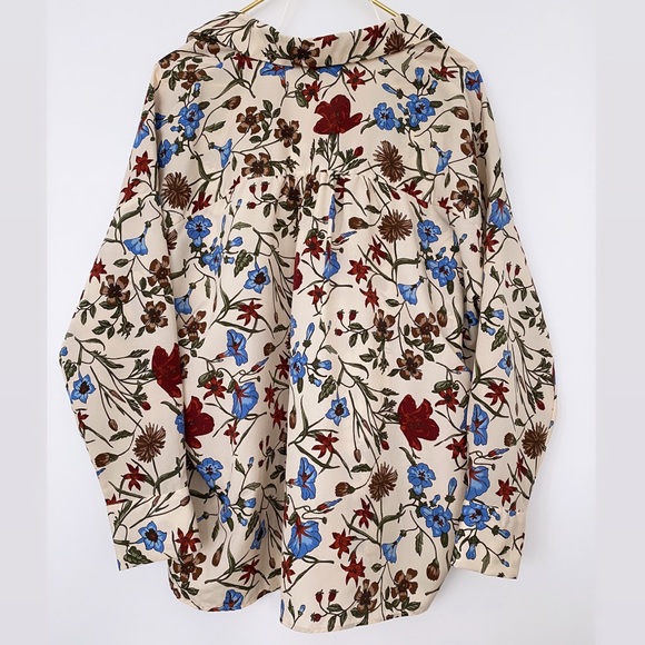 ZARA Basics Floral Print Long Sleeve Blouse - Picture 2 of 6